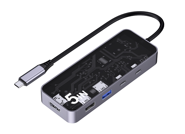 5合1 USB-C HUB智能扩展坞,USB3.0A/F(10Gbps)