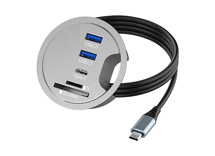 桌洞嵌入式USB3.0扩展坞