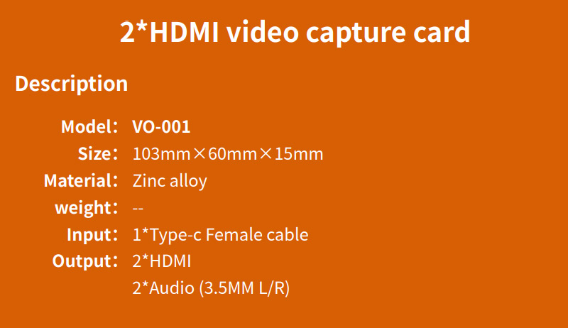 2*HDMI video capture card